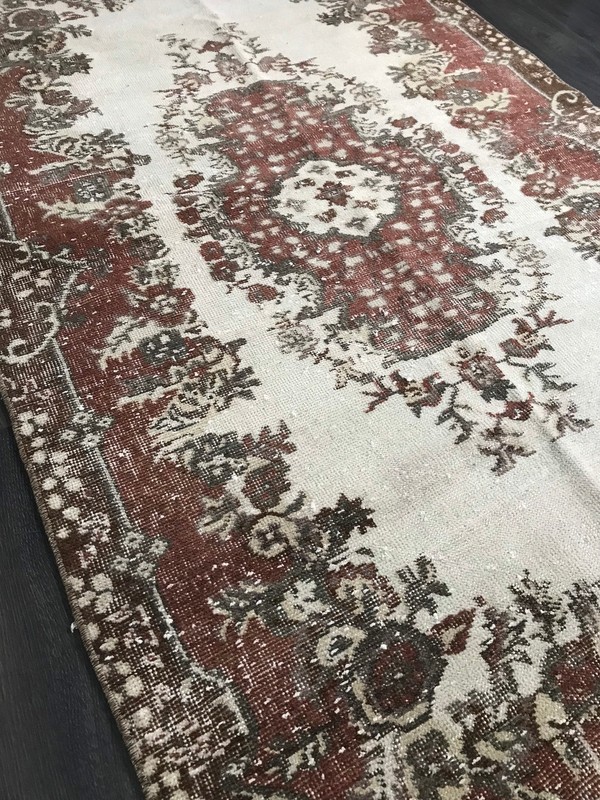 3.7x6.8 Large Vintage Turkish Oushak Rug gallery