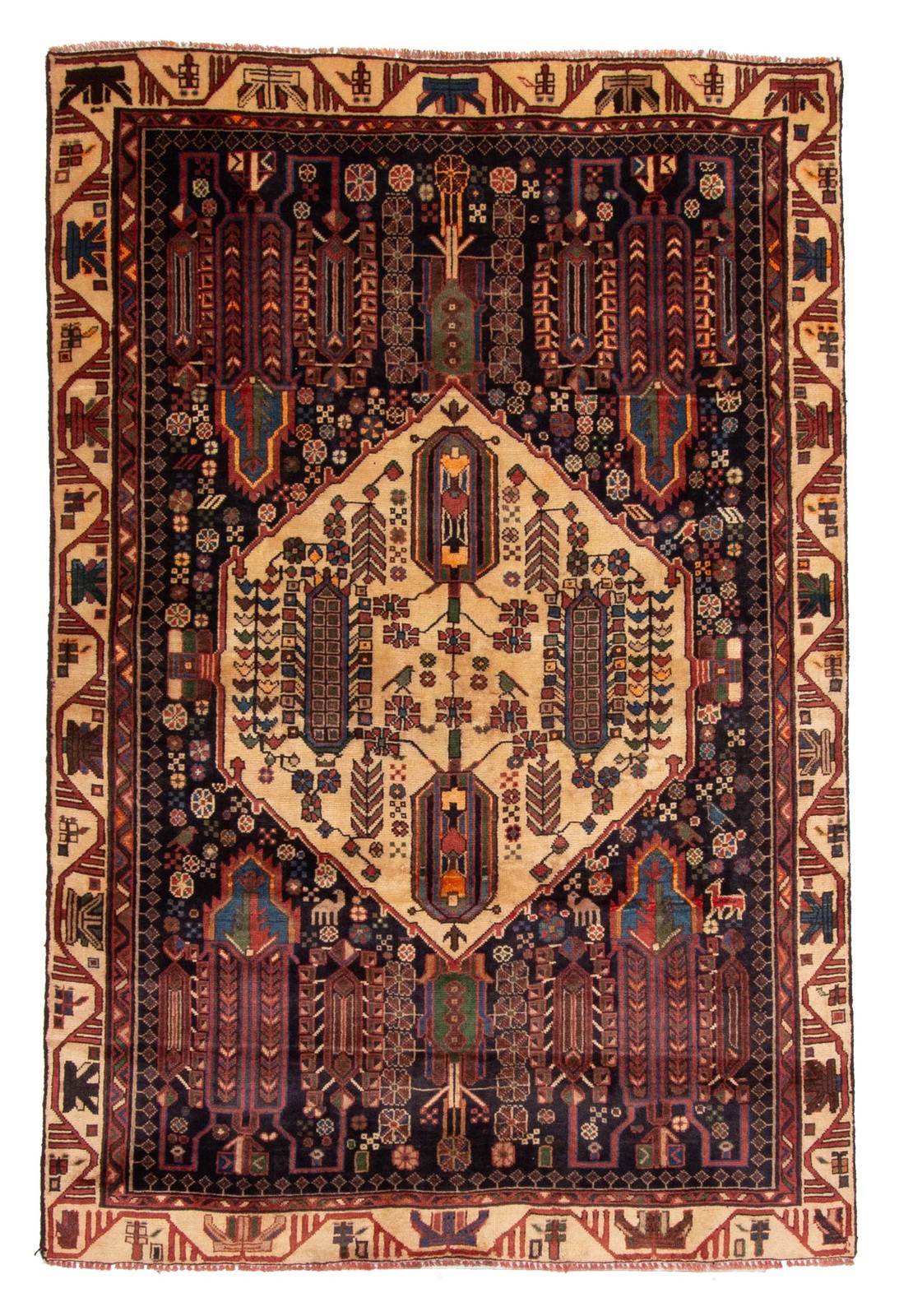 Vintage 4'8" x 6'8" Traditional Hand Knotted Vegetable Dye Wool Area Rug gallery