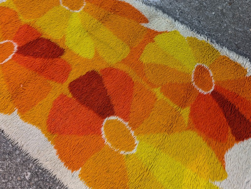 Vintage Carpet Rug Shag 150 X 90 70S Space Age Op Art Retro Bridge K43 gallery