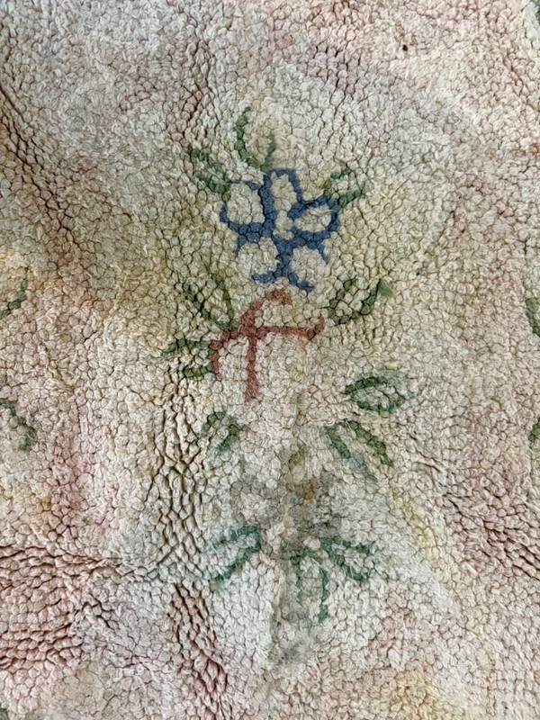 Antique Vintage Floral Oval Hand Hooked Wool Cotton Accent Rug gallery
