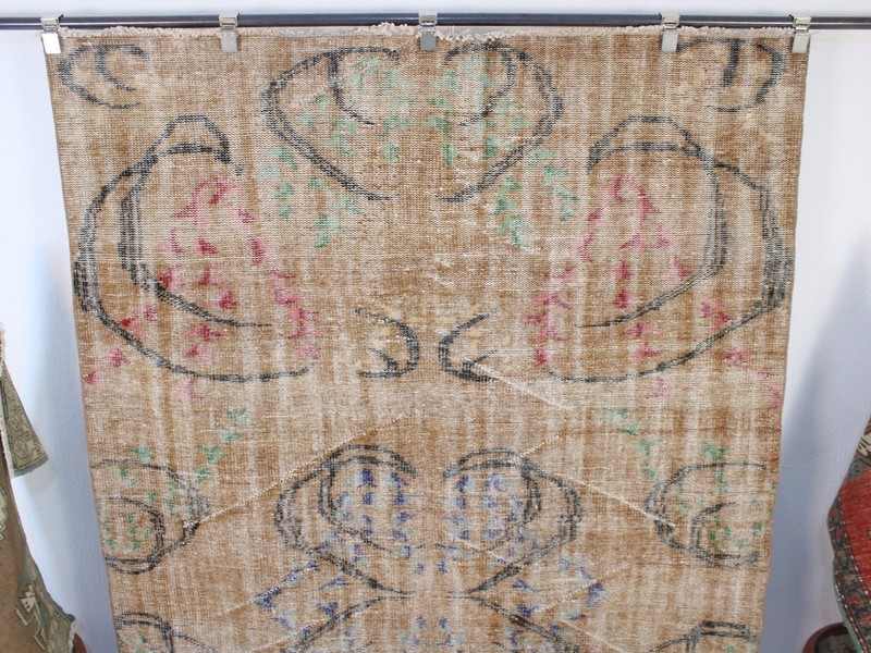 5x9 Turkish Handmade Area Rug Brown Beige Floral Shabby Chic 5.4x8.6 ft gallery
