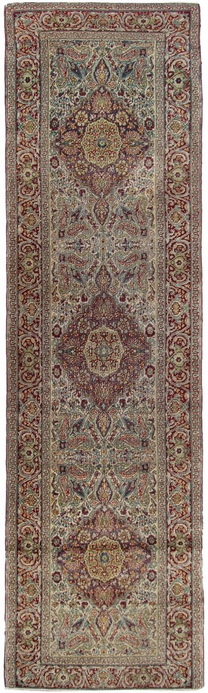 3x9 Antique Turkish Oushak Rug Fine Sivas Runner 73cm x 267cm Circa 1890