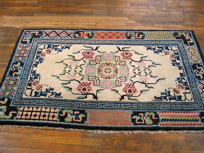 4X6 Antique Chinese Mongolian Design Wool Area Rug 1900 gallery