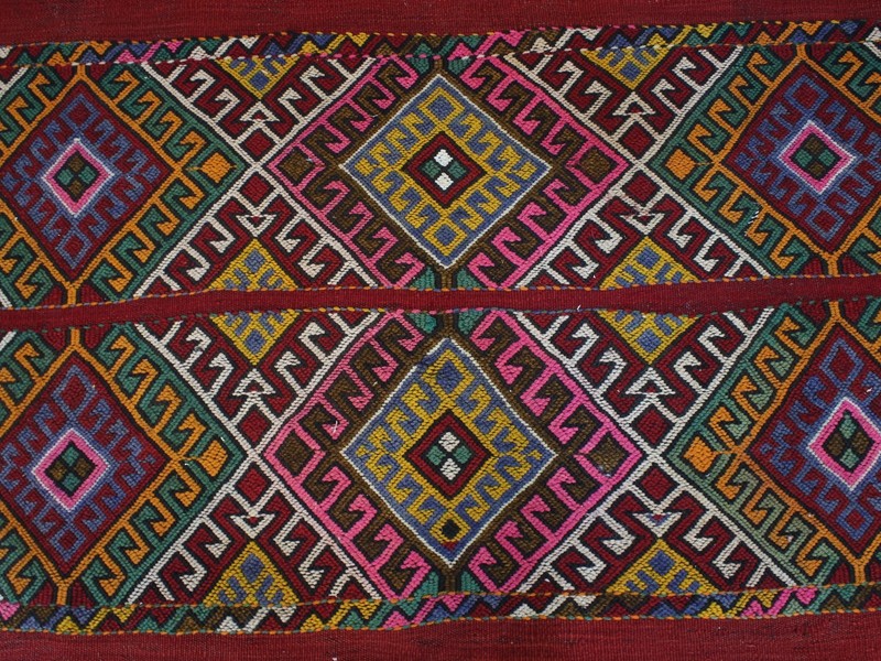 5x6 ft Vintage Hand Knotted Area Rug Red Kilim Tribal Wool Rug. 4.8x62 ft gallery