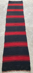 Vintage Traditional Handmade Turkish Striped Wool Kilim Rug 230×55 cm