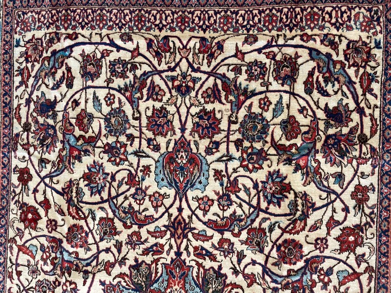 VINTAGE ISPAHAN CARPET HAND MADE EASTERN WOOL RUG BY MEYSAMI 12'1" X 8'5" gallery