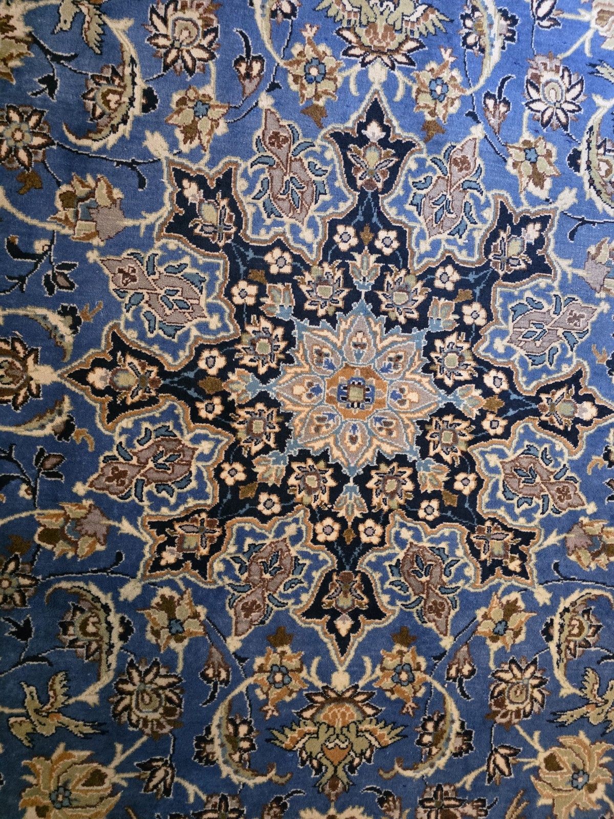 Mid Century BLUE kaashaann Rug hand-woven Oriental wool carpet 14' 5" x 10' 2.5" gallery