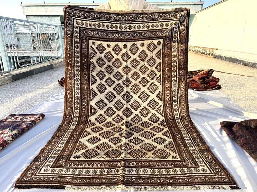 5x7 Ft Tribal Persian Hand Knotted Baluchi Rug Afghan Oriental Geometric Carpet