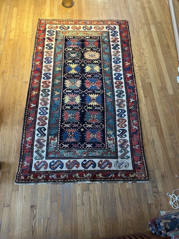 ANTIQUE C. 1900 CAUCASIAN SHIRVAN HANDMADE TRIBAL MUSEUM GRADE RUG 4’1x7 gallery