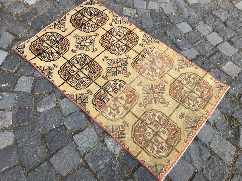 Bohemian Area Rug Handmade Wool Rug Turkish Vintage Traditional Rug Home Decor gallery