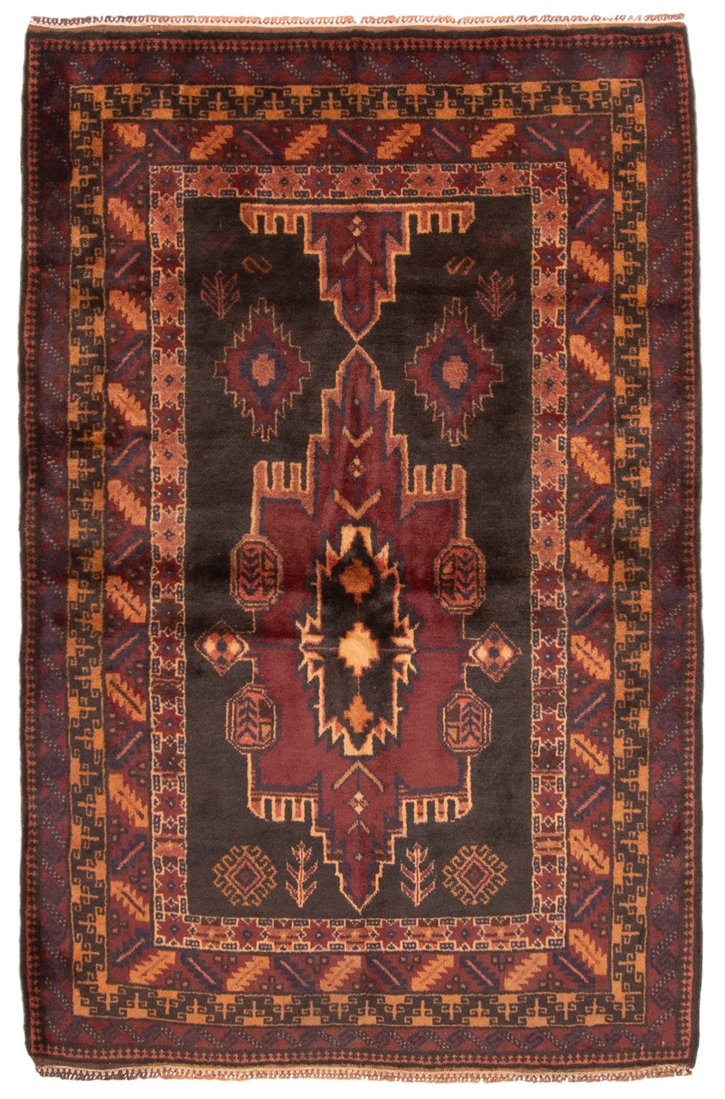 Vintage 3'9" x 6'0" Traditional Hand Knotted Vegetable Dye Wool Area Rug gallery