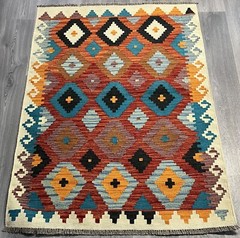 Vintage Kilim Traditional Hand Made Oriental Wool Kilim 5ftx3.2ft 147cmx104cm