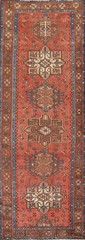 Geometric Heriz Traditional 11 ft. Runner Rug 3×11 Handmade Wool Carpet