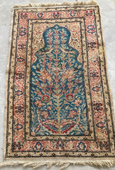 Vintage Traditional Hand-knotted Turkish Oriental Wool Rug Carpet 101×63 cm