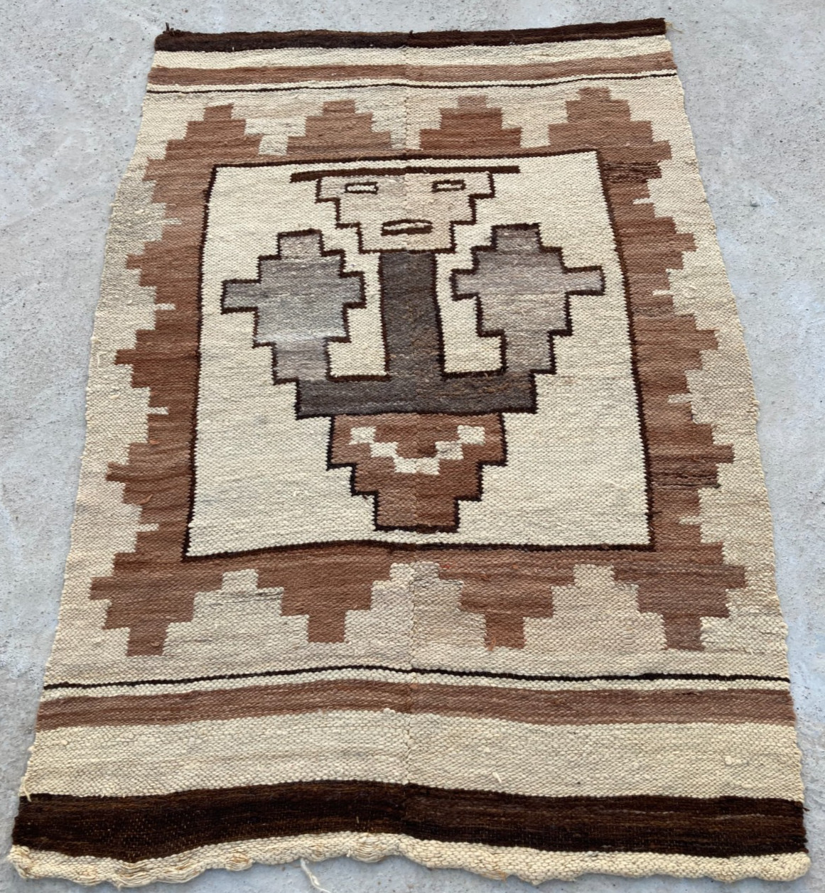 Vintage Handmade Peruvian Pictorial Kilim Rug 161x110 cm gallery