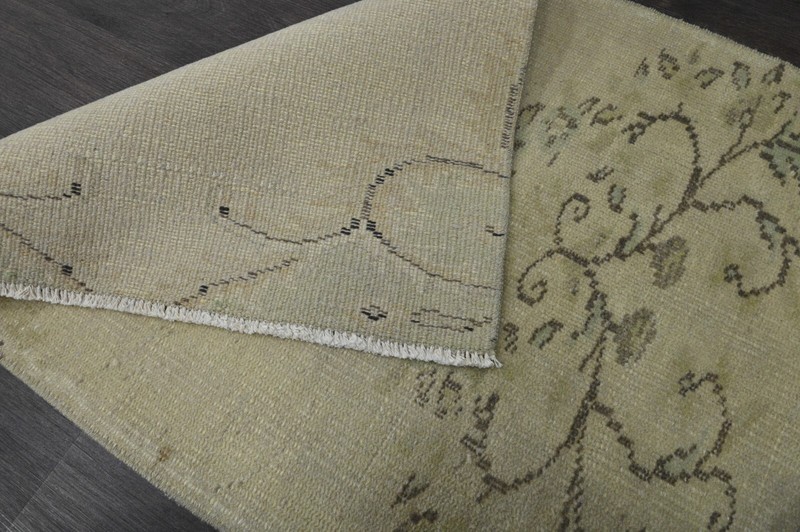 Vintage Turkish Runner Rug 2x7ft Wool Anatolian Handmade Hallway Oushak BEIGE gallery