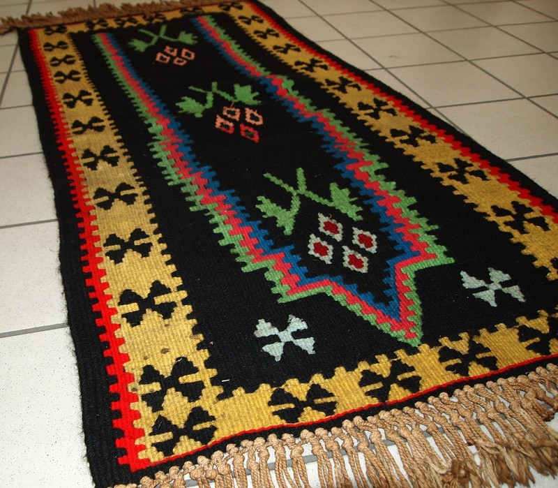 Vintage Turkish Anatolian Kilim Prayer Rug 67x135cm Wool 1970s Handmade gallery