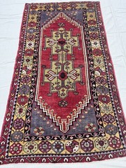 Antique Hand-Knotted Turkish Oushak 7’2″ x 4″