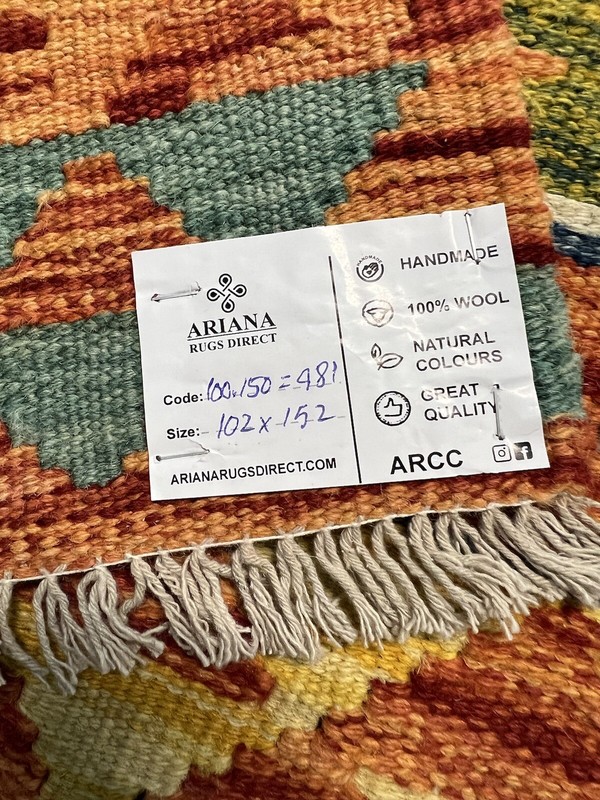 Vintage Kilim Traditional Hand Made Oriental Wool Kilim 5ftx3.2ft 152cmx102cm gallery