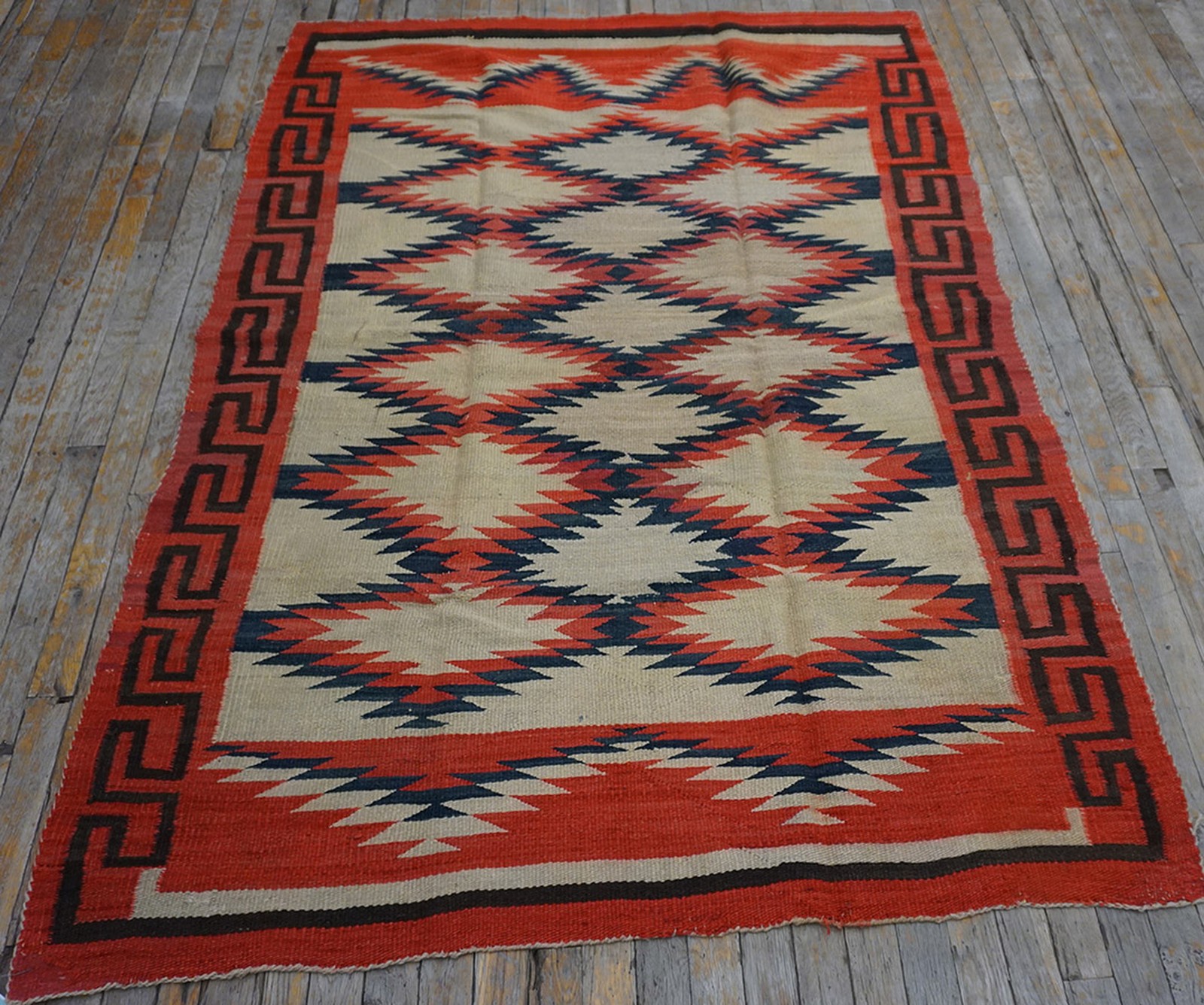 4'x6' Bold Tribal Geometric Flatweave Antique Native American Navajo Rug gallery