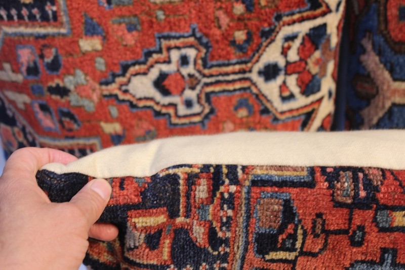 3 _HAND_MADE_PILLOWS_ Antique Pillows made out of Antique Hamadan Kazak Rug gallery
