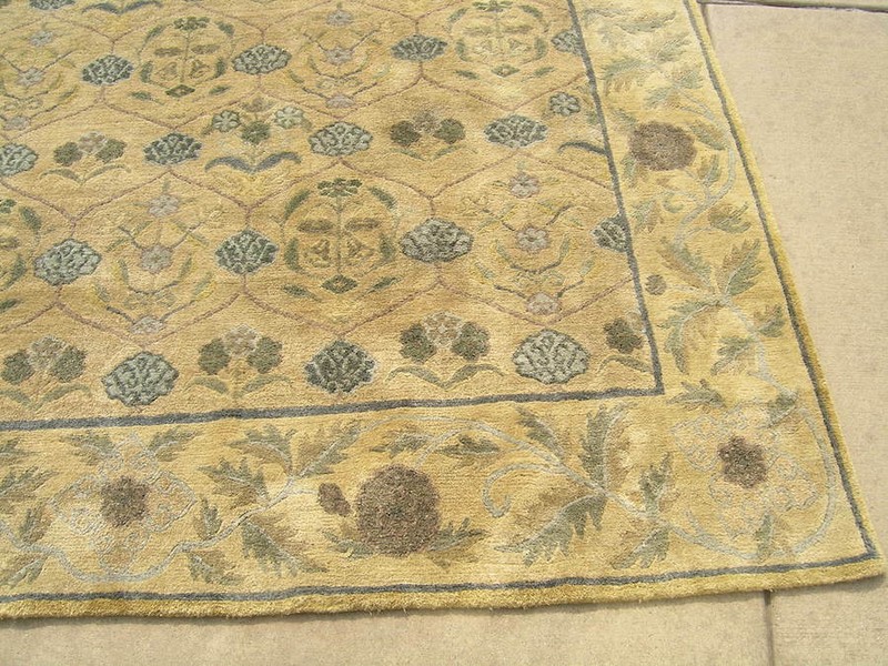 Lovely Vintage Tibetan Arts and Crafts Voysey Design Oriental Rug Carpet 96x118" gallery