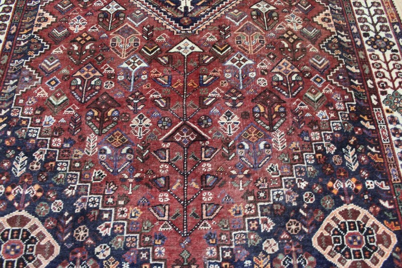 ANTIQUE HAND KNOTTED QASHQAI WOOL RUG NOMAD RUG ORIENTAL TRIBAL RUG 245 X 158 CM gallery