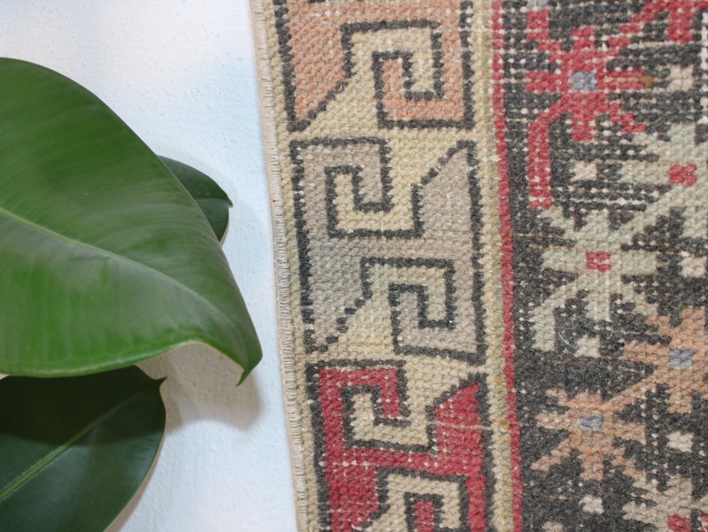 Turkish Patchwork Runner Rug 1.6x8.5 Ft (50x260 cm) Handmade Red Blue Long Hall gallery