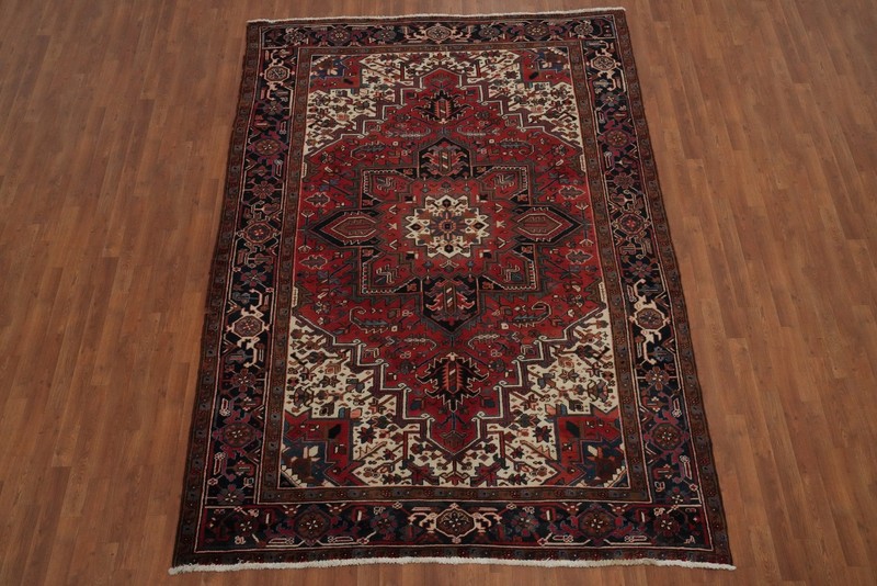 Room Size Hand-made Wool Traditional Medallion Vintage Red Rug Area Carpet 7x10 gallery