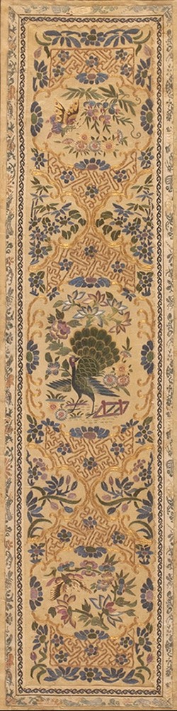1X2 Antique Chinese Textile Arts Wool Area Rug 1900