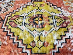 Vintage 1950-1960s Natural Dyed Wool Pile, Tribal Rug 1’5”x 2’11”