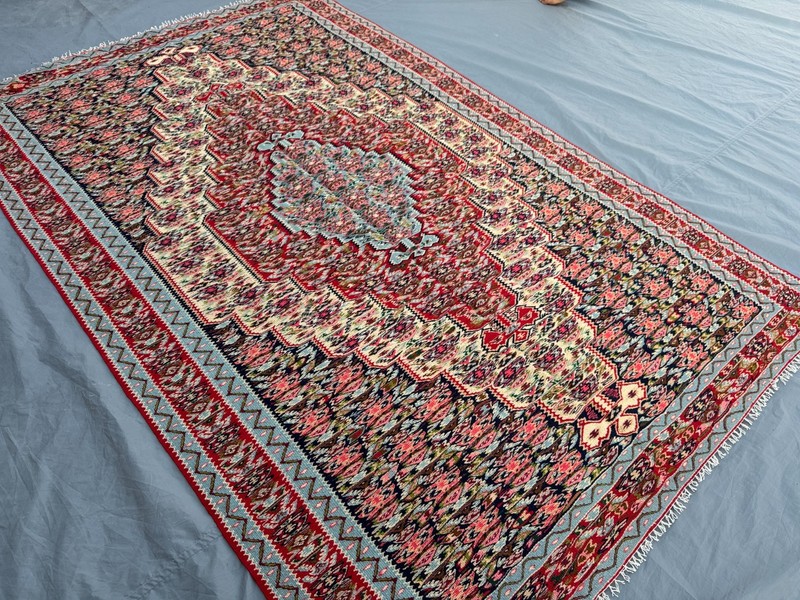 Vintage Turkish-Inspired Caucasian Kilim Rug 5x7'10 ft Oriental Area Carpet gallery