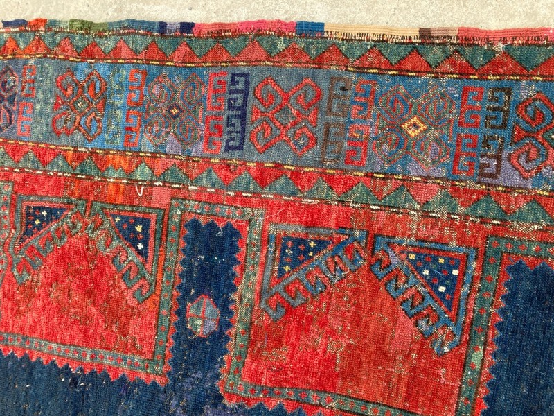 Vintage Hand Made Traditional Rug Oriental Wool Multicolor Carpet 213x149 cm gallery
