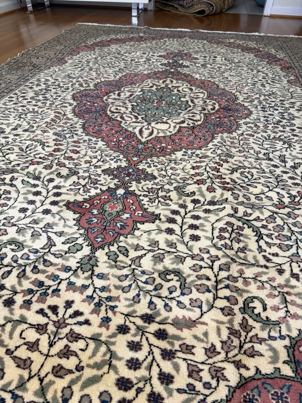 Antique Turkish Kayseri Bunyan Rug 6.5x10 ft Handwoven Wool Oriental Carpet gallery