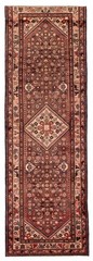Vintage Hand-knotted Runner Rug 3’5″ x 10’4″ Traditional Oriental Wool Carpet