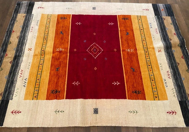 Fine Quality Handmade Nepalese Tibetan Modern Geometric Area Rug,Thick Pile 5x6 gallery