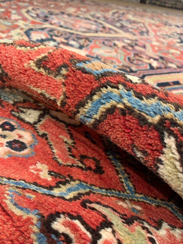Antique Hand Knotted Heriz 10'9'' X 22'1'' gallery