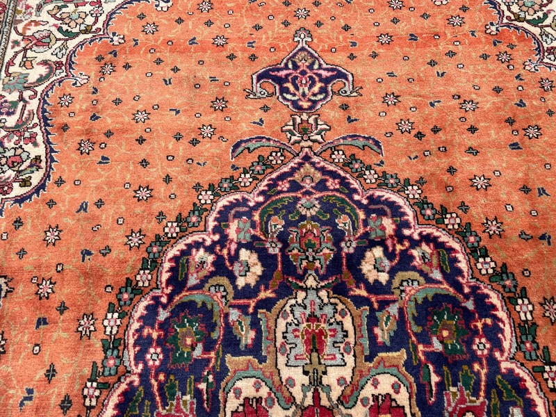 FINE ANTIQUE RUG 7x10 HAND-KNOTTED VINTAGE ORIENTAL handmade persimmon coral 6x9 gallery