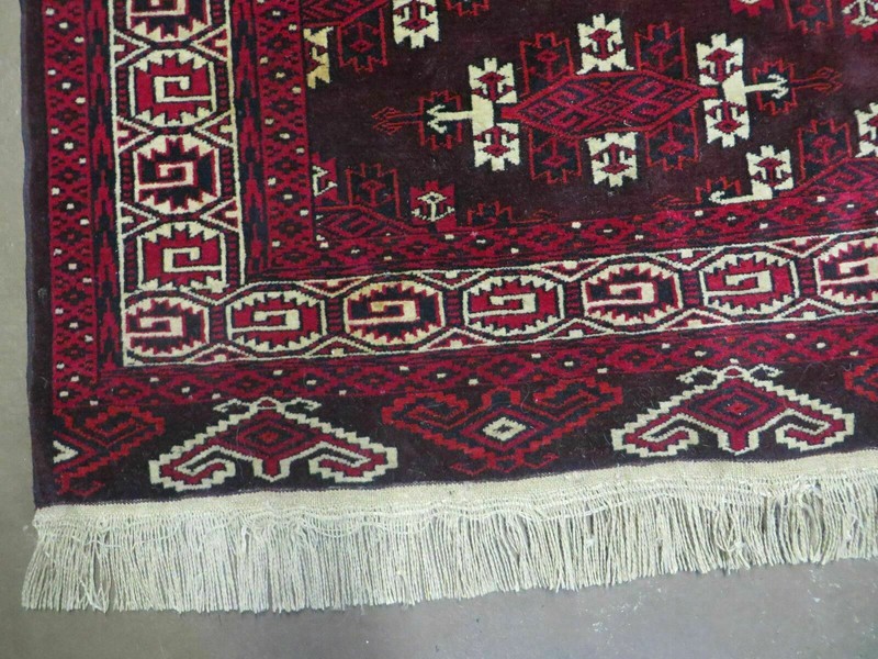 7' X 10' Antique Handmade Yamud Turkoman Wool Rug Excellent gallery