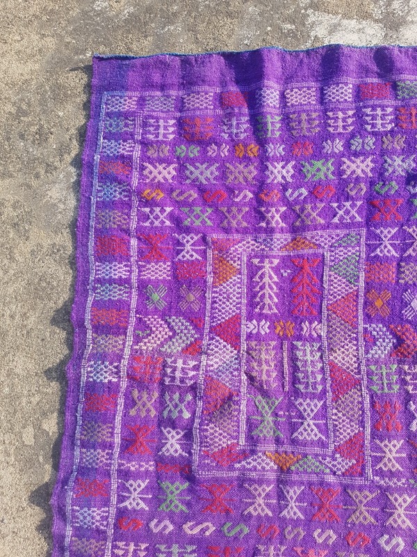 Vintage Handmade Traditional Beautiful Moroccan Kilim Floor Rug Carpet 133x87 cm gallery