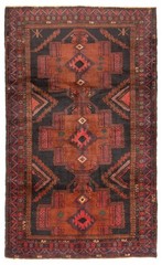 Vintage 3’9″ x 6’2″ Traditional Hand Knotted Vegetable Dye Wool Area Rug