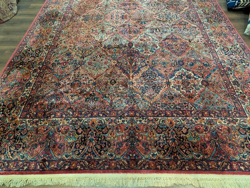Antique Karastan Rug 8.8 x 12 Multicolor Panel Kirman #717, Wool gallery