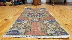 Vintage Bohemian Turkish Tribal Rug 1’5” x 2’11”