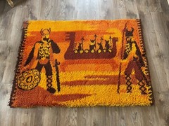 1970s Vintage Viking High Pile Rya Rug by Ege Rya Taepper Deluxe, Denmark