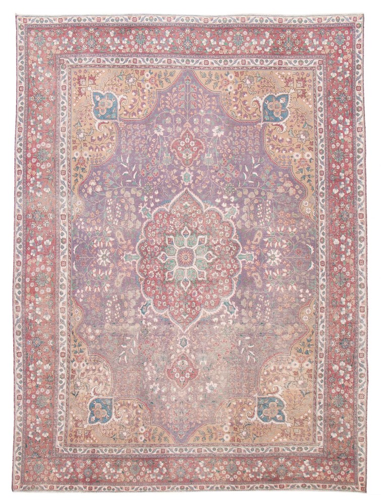 Vintage Traditional Hand-Knotted Area Rug 9'6" x 12'8" Oriental Wool Carpet