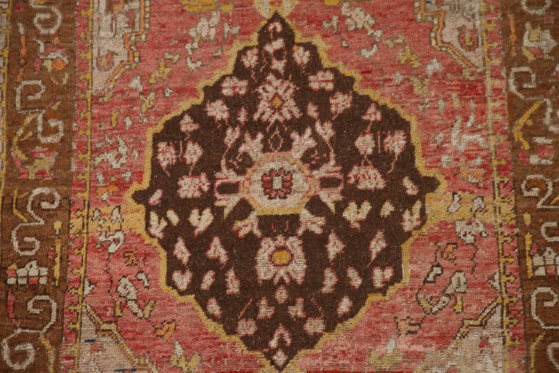 Pre-1900 Vegetable Dye Oushak Turkish Antique Rug 4x6 Hand-knotted Wool Carpet gallery