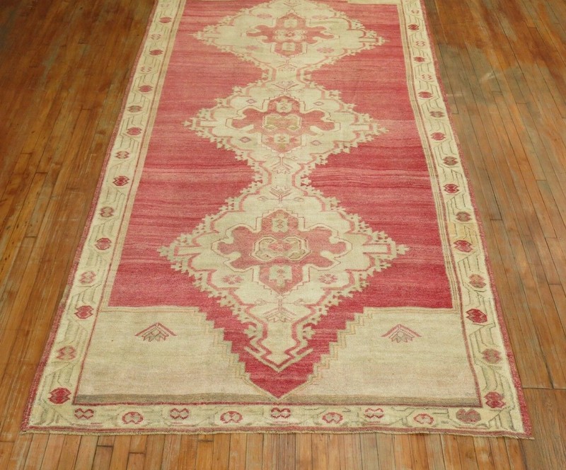 Vintage Turkish Oushak Gallery Rug Size 6'1''x12'3'' gallery