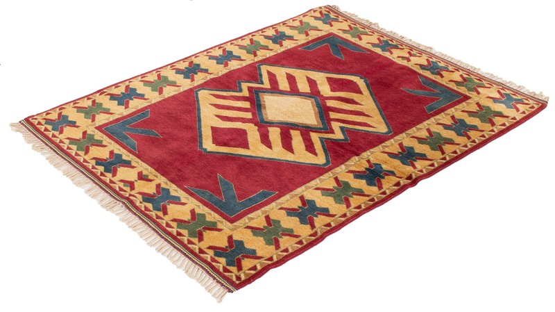 Vintage Geometric Area Rug 5'0" x 6'9" Traditional Hand-Knotted Wool Carpet gallery