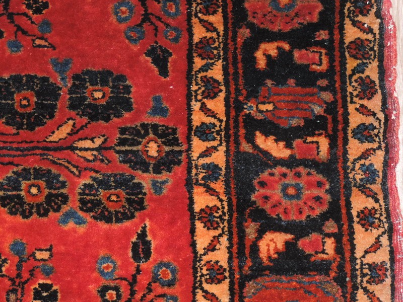 4x5ft. Handmade Oriental Floral Sarouk Wool Rug gallery
