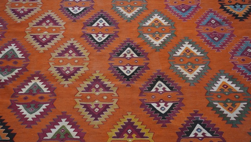 8' x 10' AHTIQUE TURKISH KILIM NAVAJO DESIGN HAND-WOVEN WOOL ORIENTAL RUG gallery